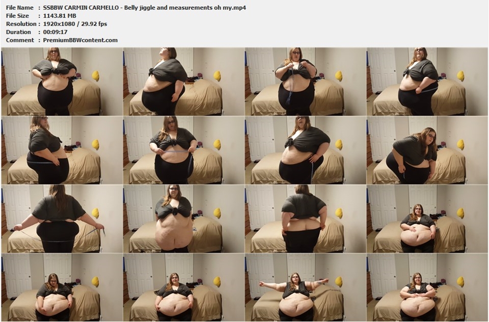 SSBBW CARMIN CARMELLO - Belly jiggle and measurements oh my thumbnails