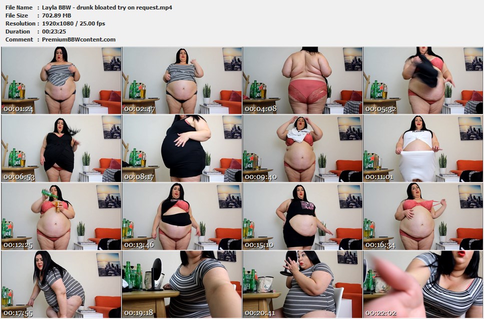 Layla BBW - drunk bloated try on request thumbnails