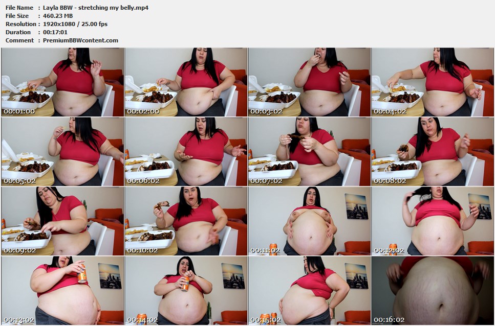 Layla BBW - stretching my belly thumbnails