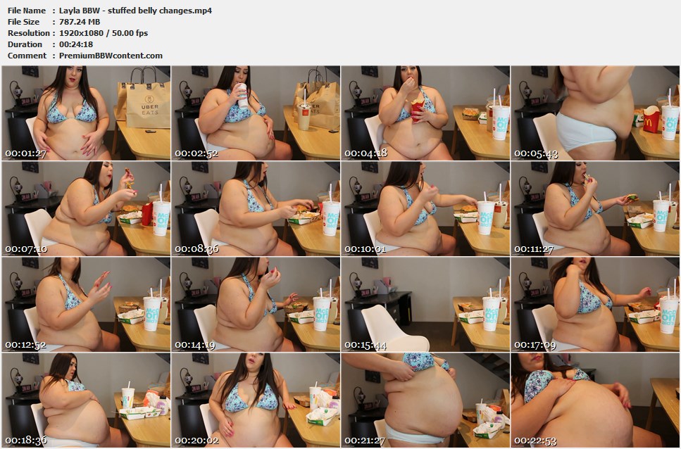 Layla BBW - stuffed belly changes thumbnails