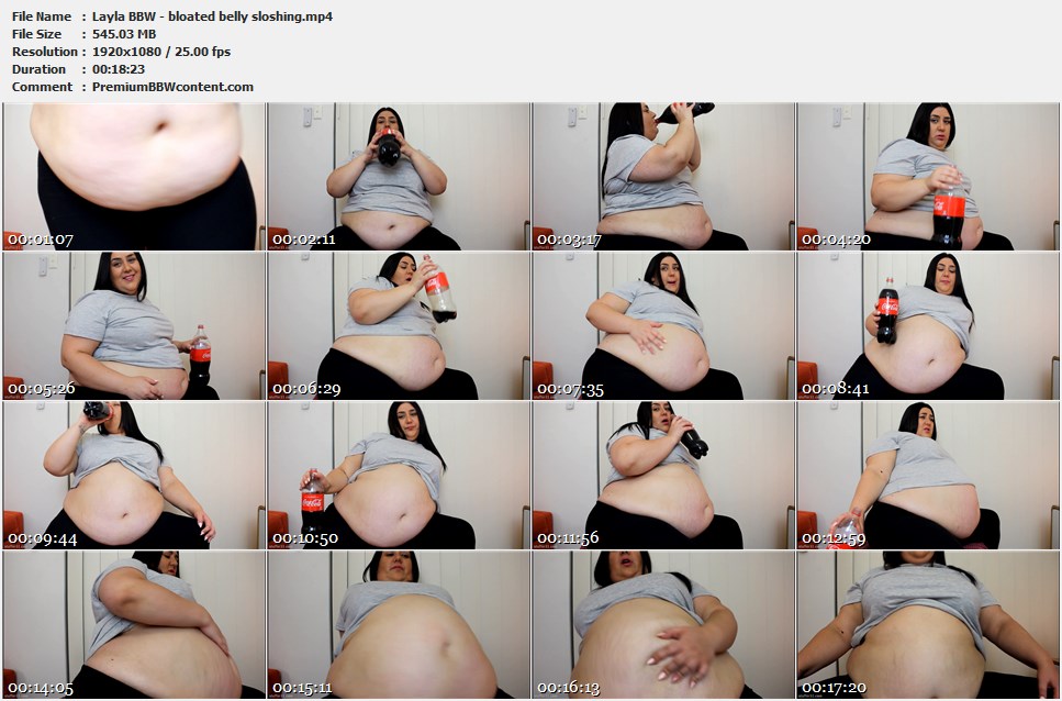 Layla BBW - bloated belly sloshing thumbnails