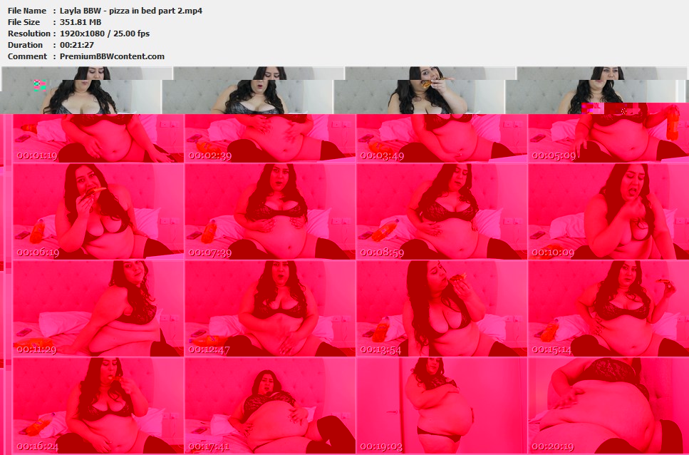 Layla BBW - pizza in bed part 2 thumbnails
