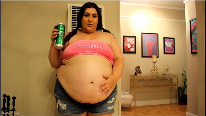 Layla BBW - chugging huge beer cans part 2