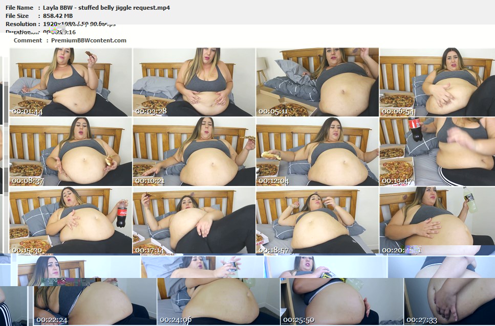 Layla BBW - stuffed belly jiggle request thumbnails