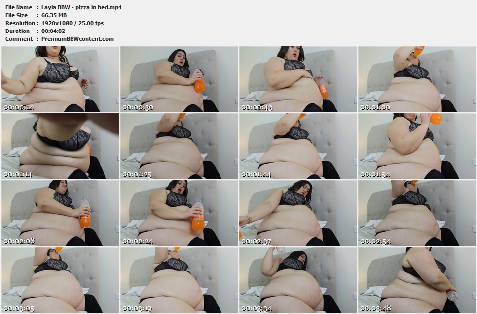 Layla BBW - pizza in bed thumbnails