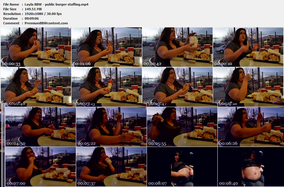 Layla BBW - public burger stuffing thumbnails