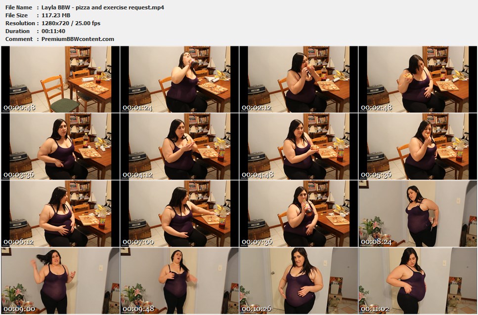Layla BBW - pizza and exercise request thumbnails