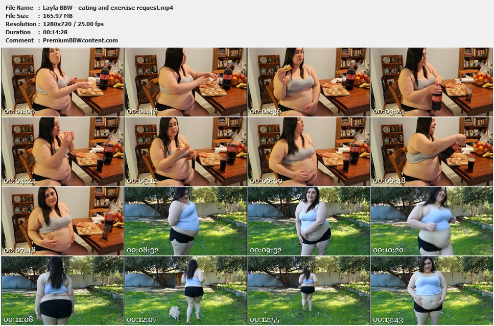 Layla BBW - eating and exercise request thumbnails