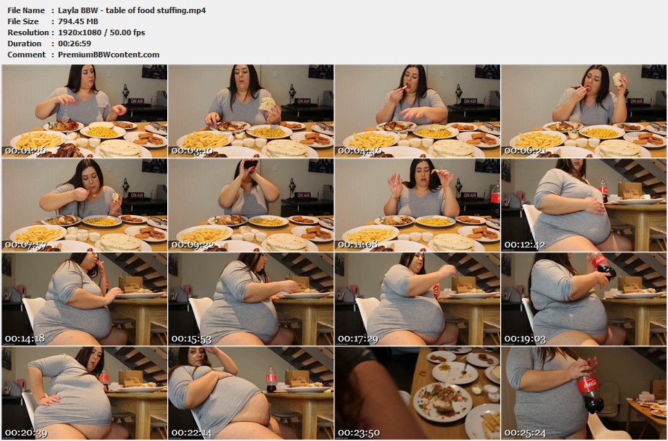 Layla BBW - table of food stuffing thumbnails