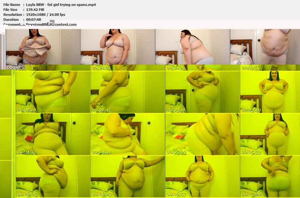 Layla BBW - fat girl trying on spanx thumbnails