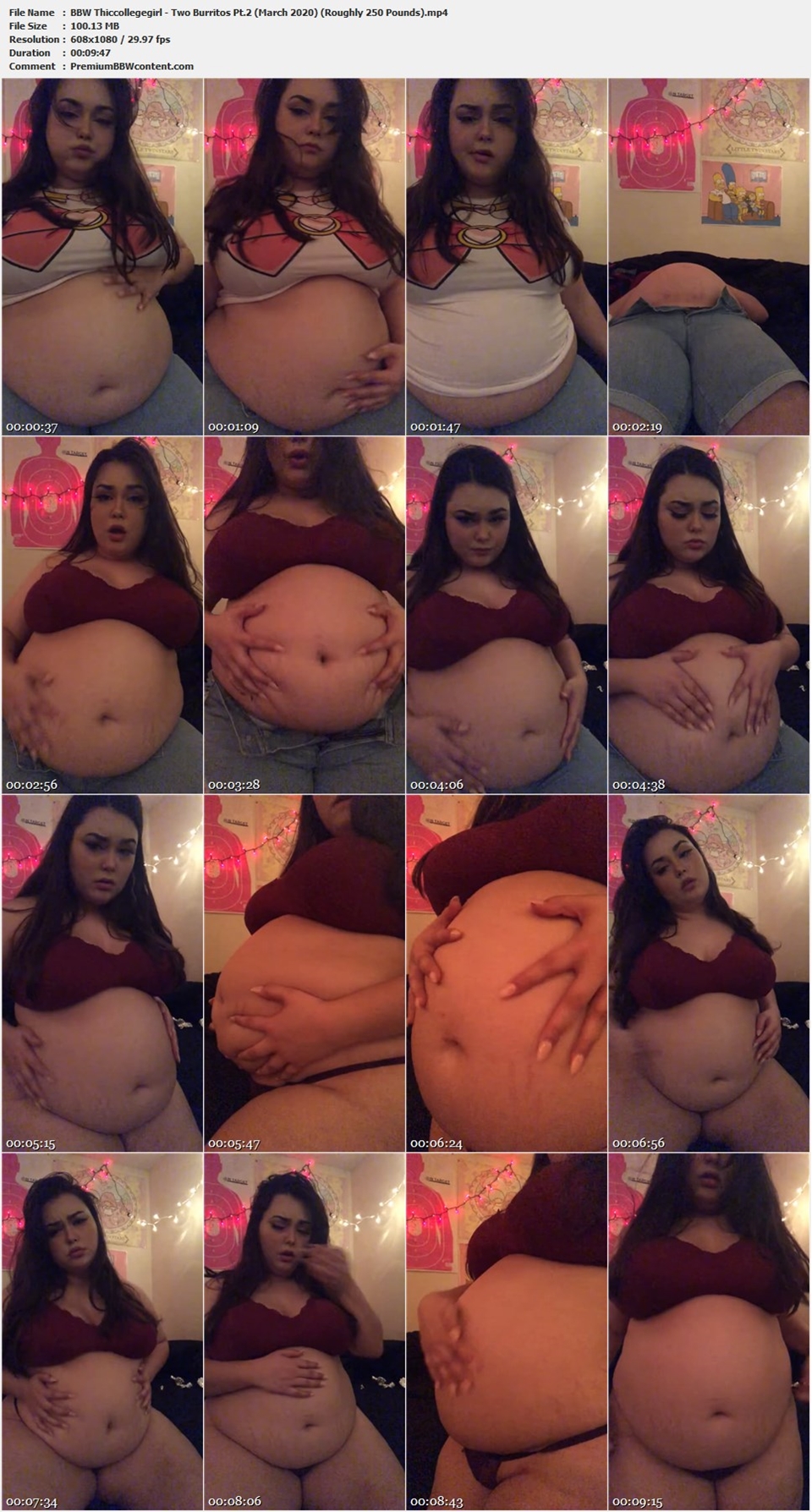 960px x 1788px - BBW Thiccollegegirl - Two Burritos Pt.2 (March 2020) (Roughly 250 Pounds)
