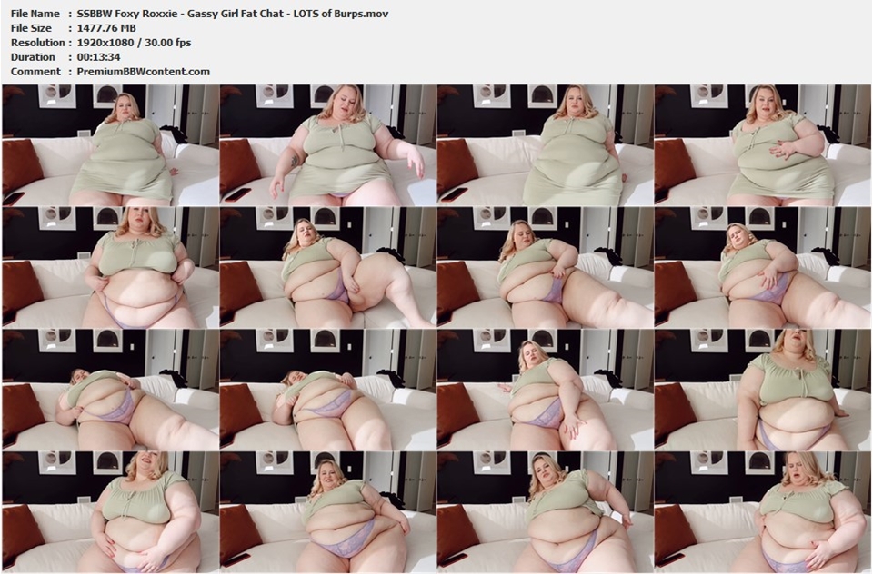 SSBBW Foxy Roxxie - Gassy Girl Fat Chat - LOTS of Burps thumbnails