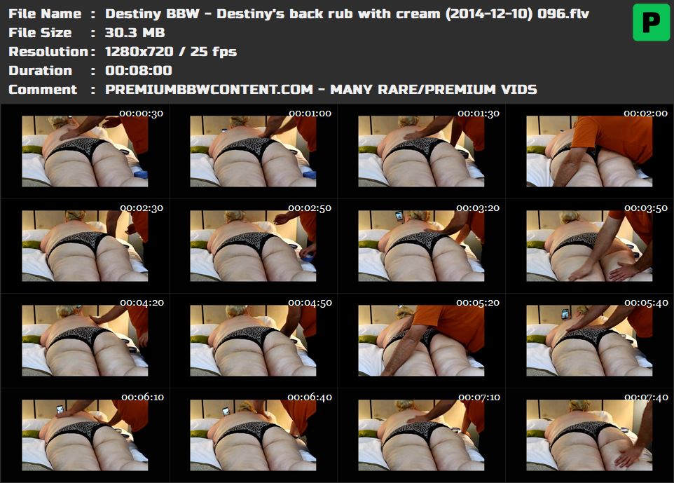 Destiny BBW - Destiny's back rub with cream (2014-12-10) 096 thumbnails