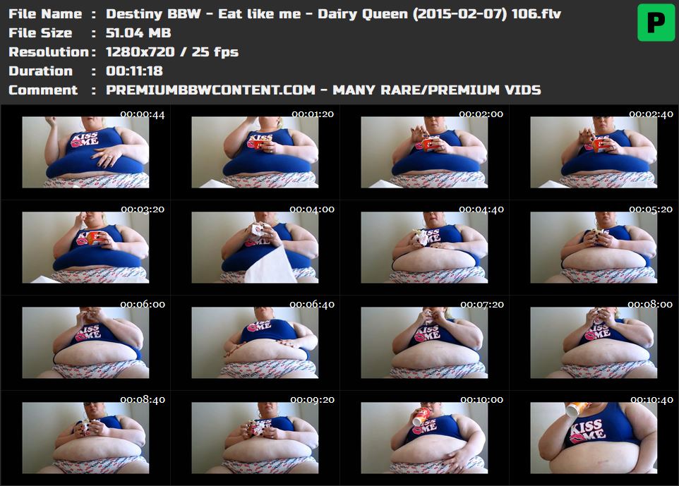 Destiny BBW - Eat like me - Dairy Queen (2015-02-07) 106 thumbnails