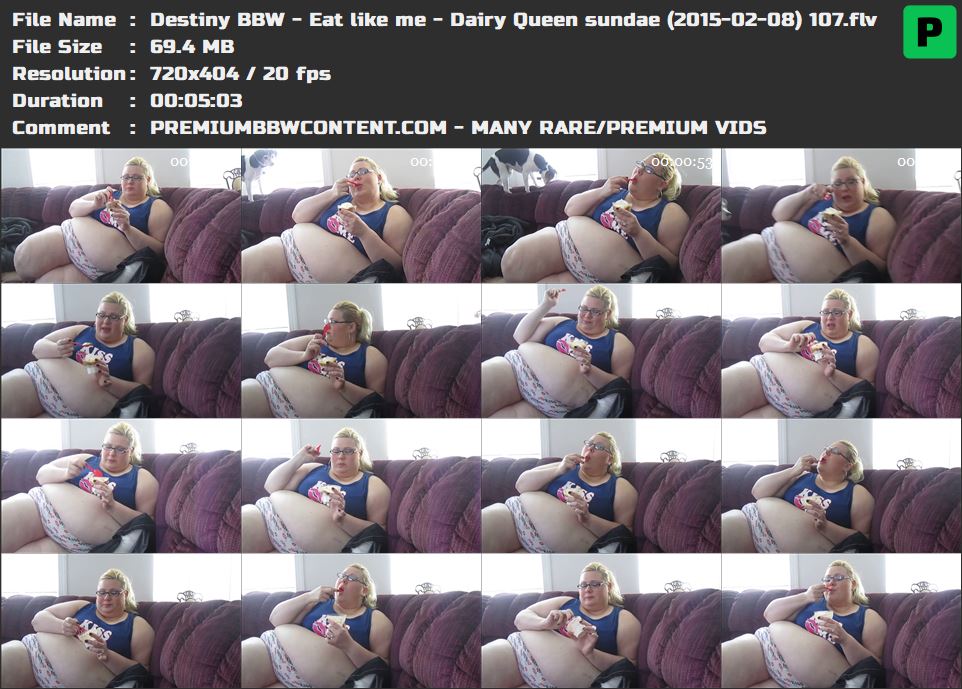 Destiny BBW - Eat like me - Dairy Queen sundae (2015-02-08) 107 thumbnails