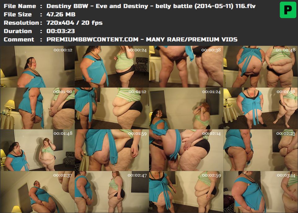 Destiny BBW - Eve and Destiny - belly battle (2014-05-11) 116 thumbnails