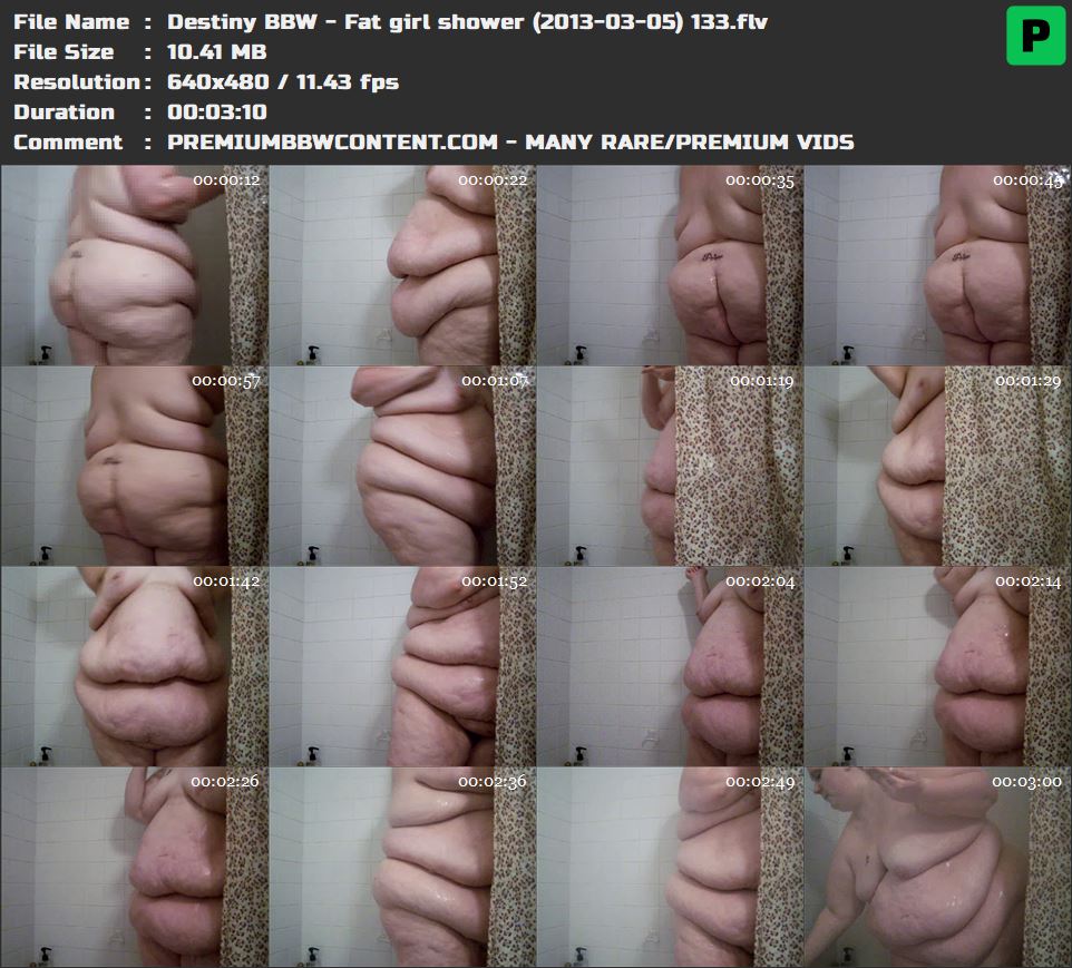 Destiny BBW - Fat girl shower (2013-03-05) 133 thumbnails