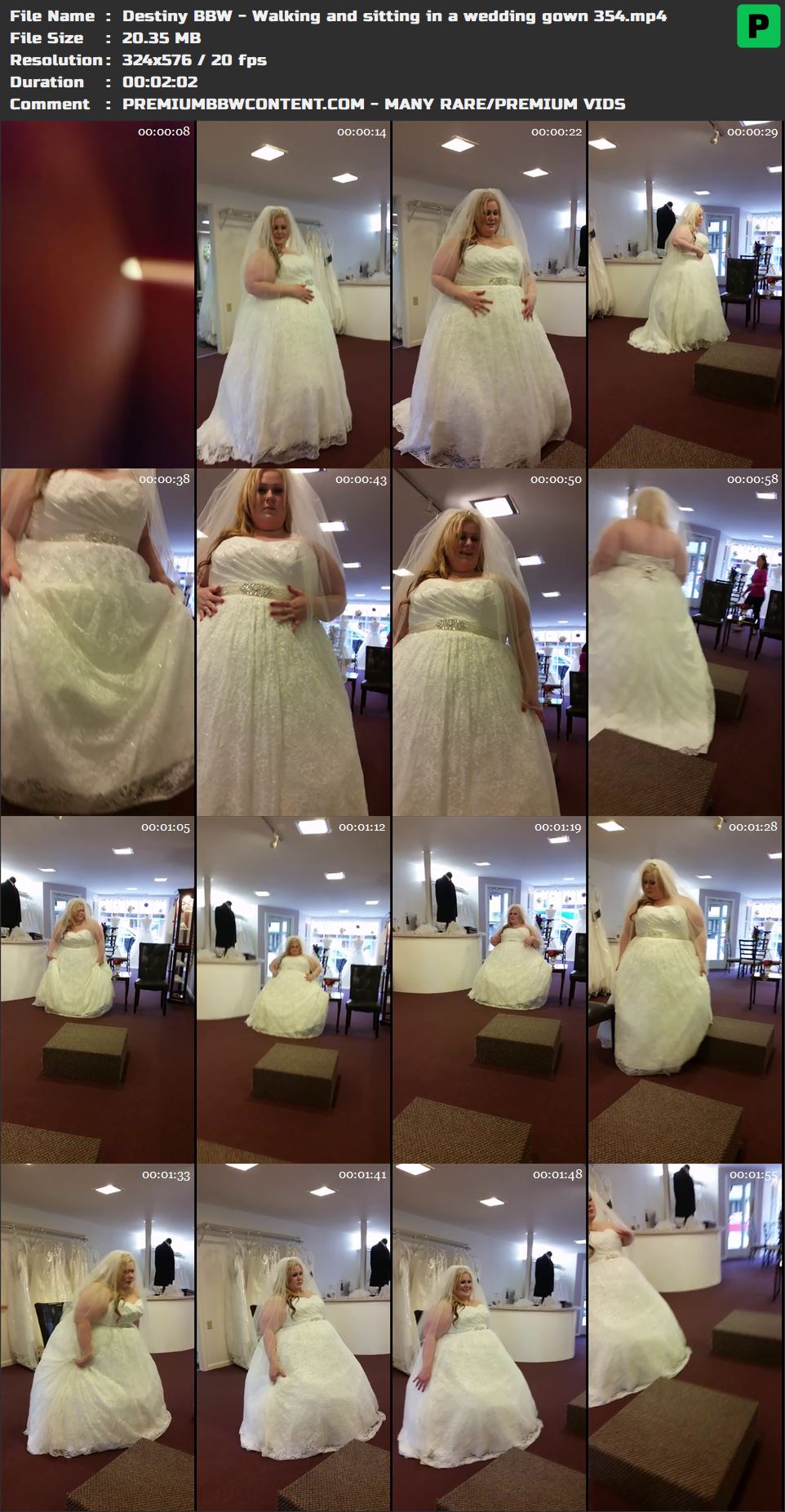 Destiny BBW - Walking and sitting in a wedding gown 354 thumbnails
