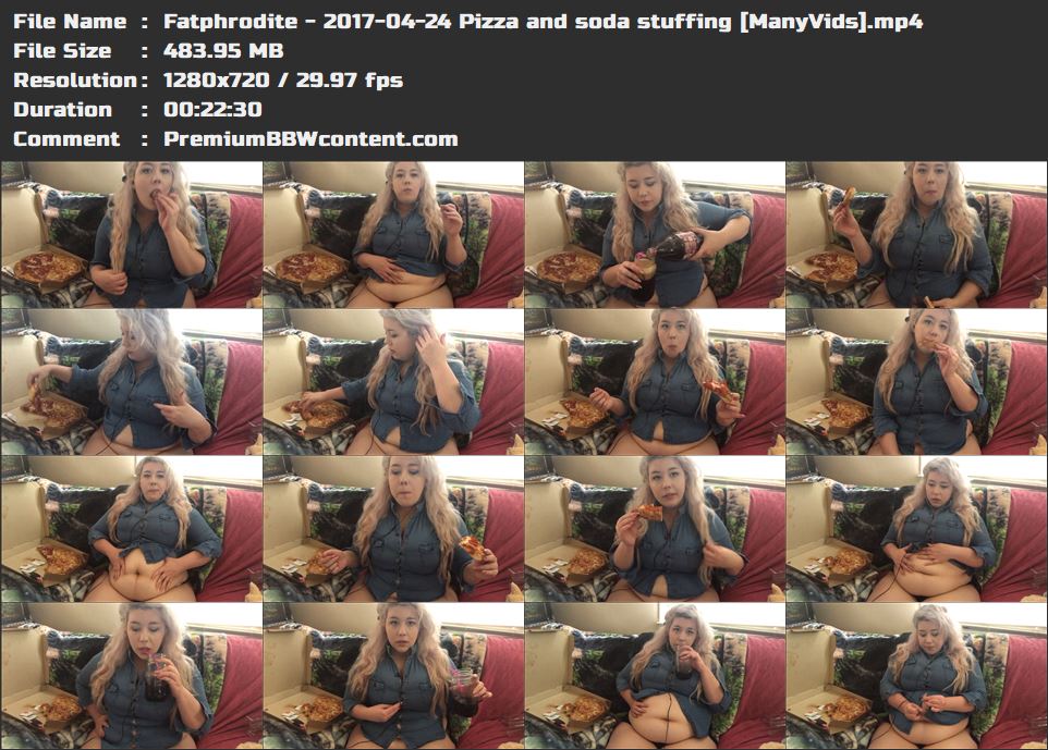 Fatphrodite - 2017-04-24 Pizza and soda stuffing [ManyVids] thumbnails