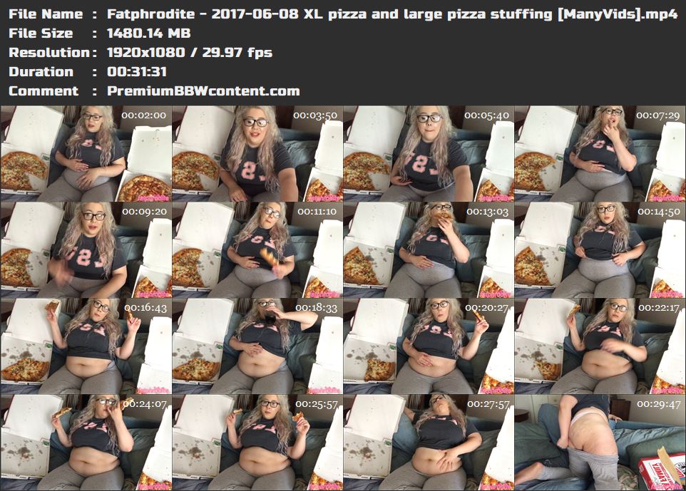 Fatphrodite - 2017-06-08 XL pizza and large pizza stuffing [ManyVids] thumbnails