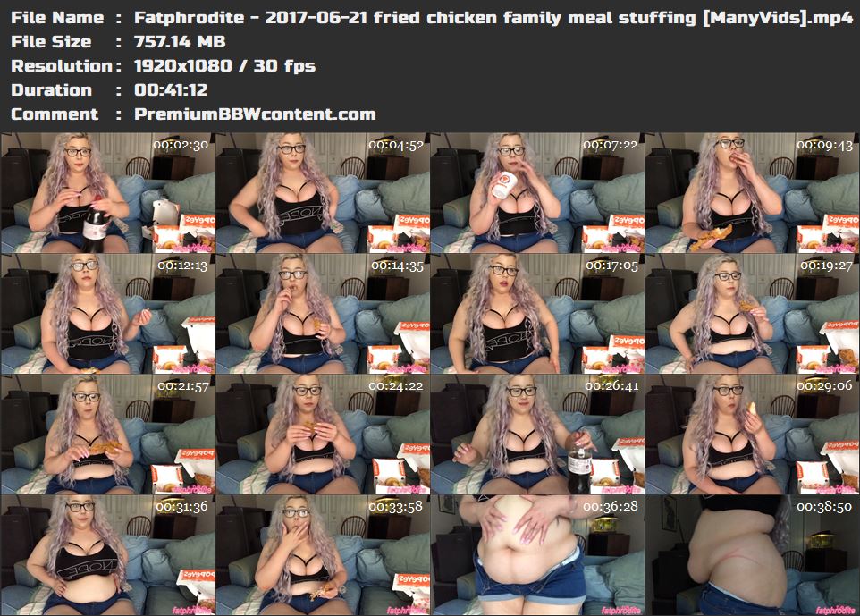 Fatphrodite - 2017-06-21 fried chicken family meal stuffing [ManyVids] thumbnails