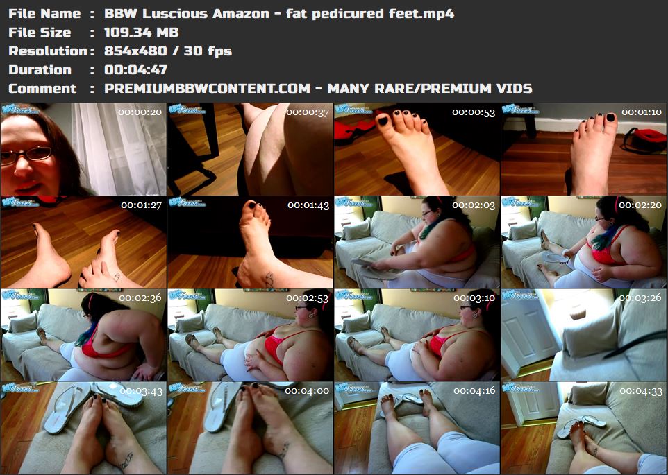 BBW Luscious Amazon - fat pedicured feet thumbnails