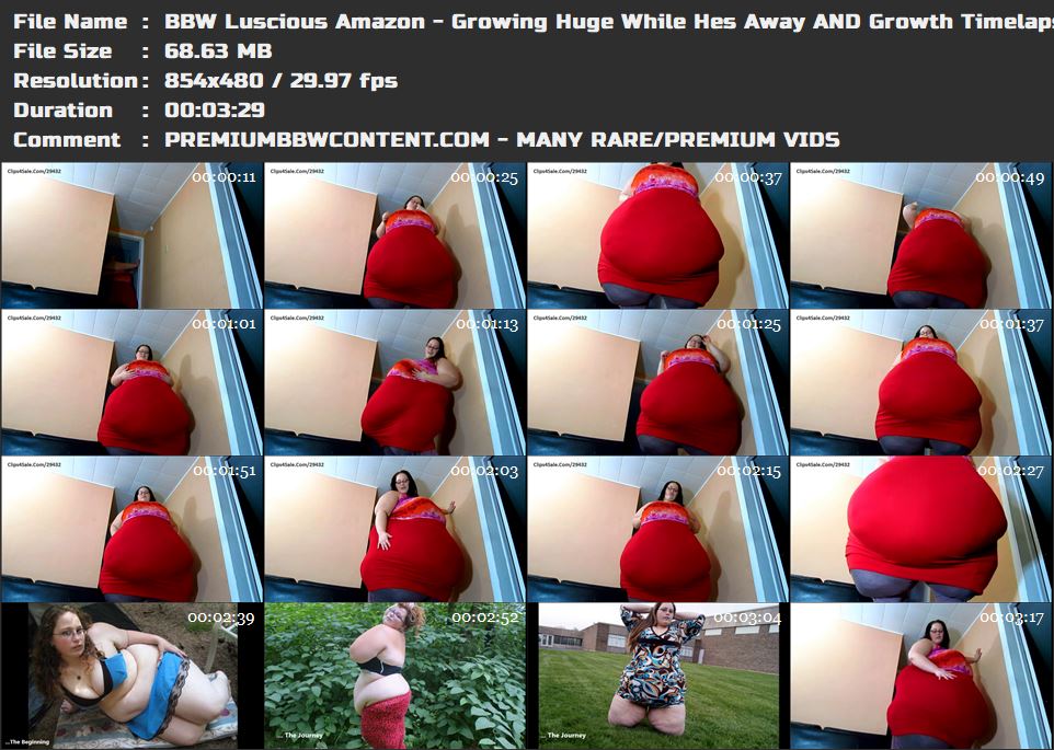 BBW Luscious Amazon - Growing Huge While Hes Away AND Growth Timelapse thumbnails
