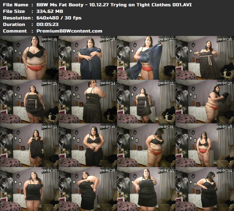 BBW Ms Fat Booty - 10.12.27 Trying on Tight Clothes 001 thumbnails