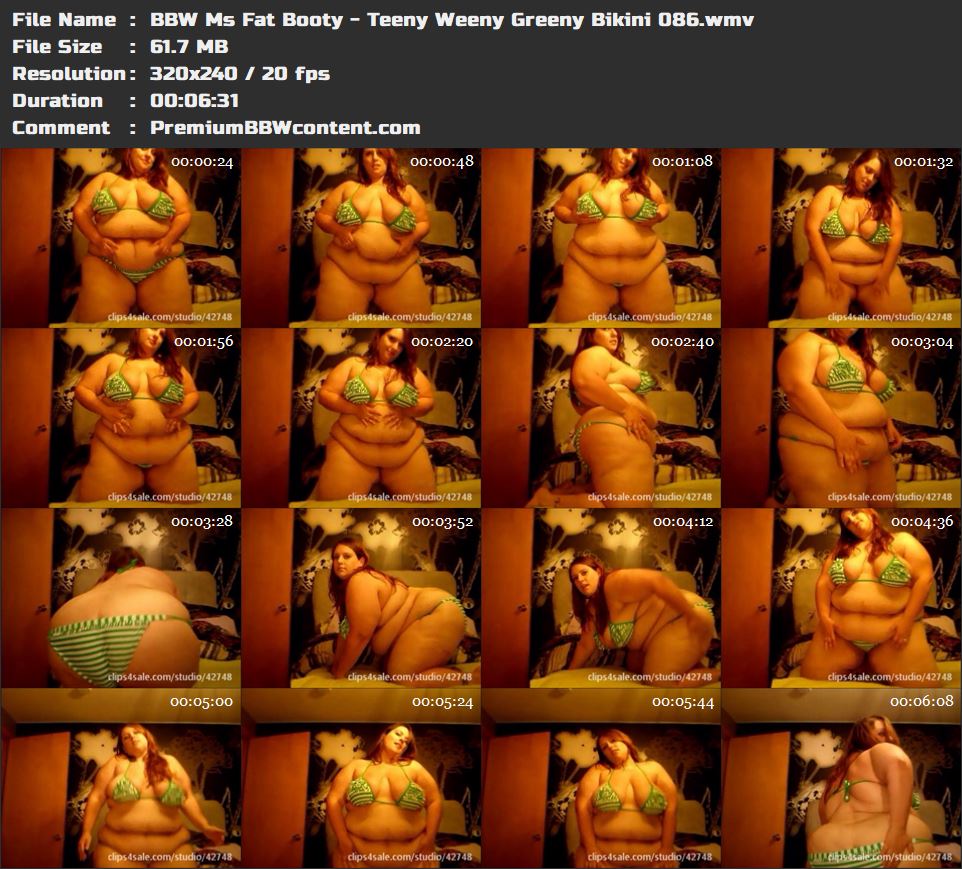 BBW Ms Fat Booty - Teeny Weeny Greeny Bikini 086 thumbnails
