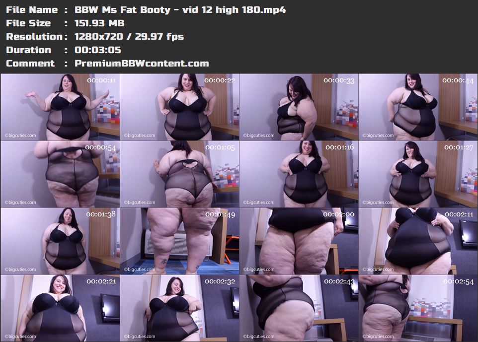BBW Ms Fat Booty - vid 12 high 180 thumbnails