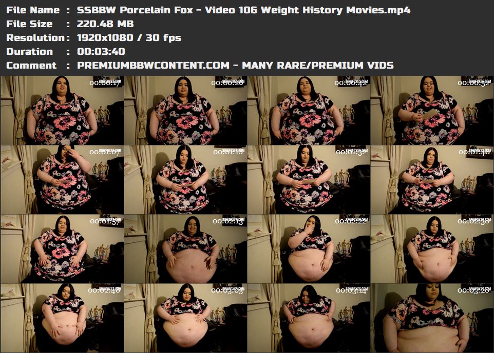 SSBBW Porcelain Fox - Video 106 Weight History Movies thumbnails