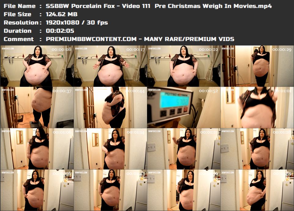 SSBBW Porcelain Fox - Video 111  Pre Christmas Weigh In Movies thumbnails