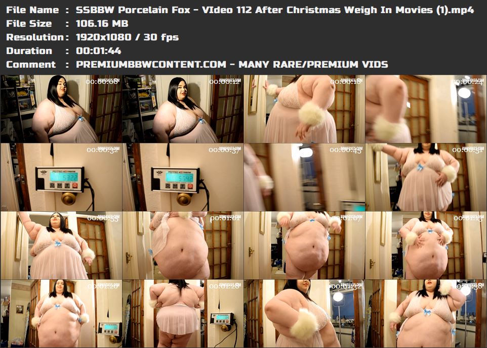 SSBBW Porcelain Fox - VIdeo 112 After Christmas Weigh In Movies (1) thumbnails