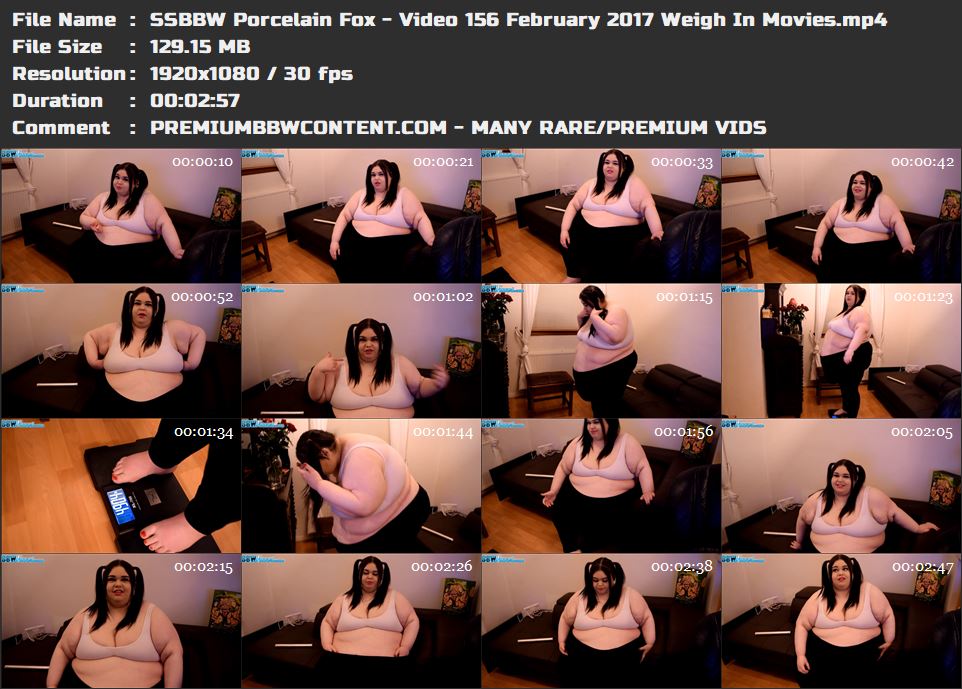 SSBBW Porcelain Fox - Video 156 February 2017 Weigh In Movies thumbnails
