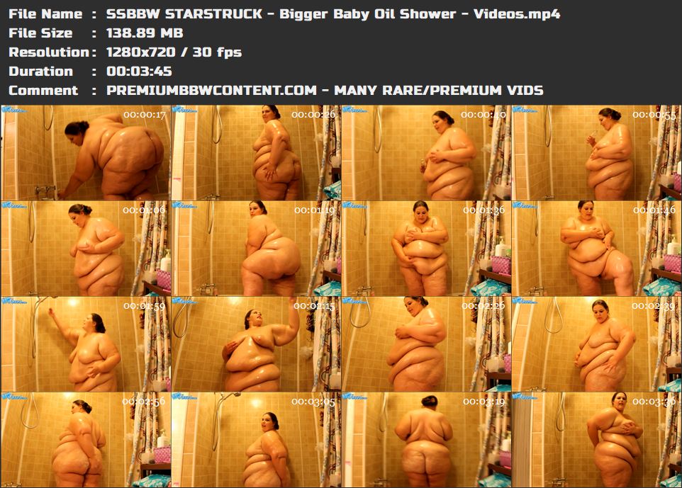 SSBBW STARSTRUCK - Bigger Baby Oil Shower - Videos thumbnails