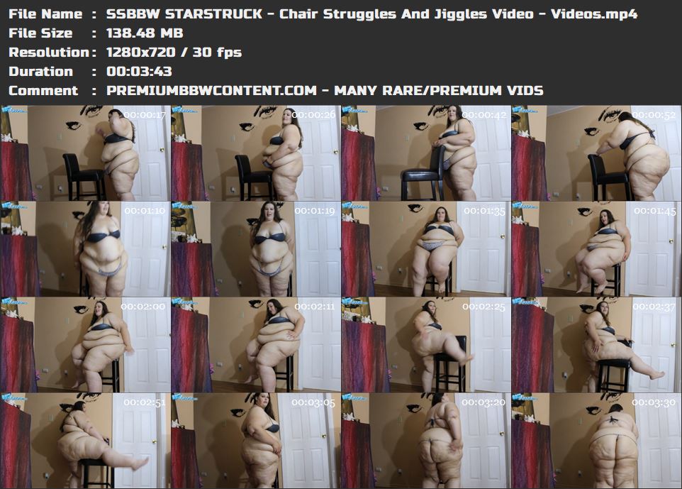 SSBBW STARSTRUCK - Chair Struggles And Jiggles Video - Videos thumbnails