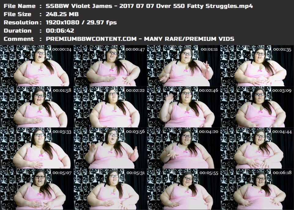 SSBBW Violet James - 2017 07 07 Over 550 Fatty Struggles thumbnails