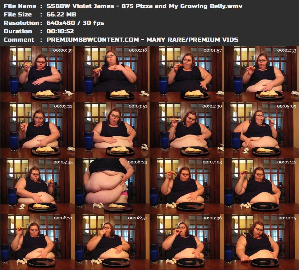 SSBBW Violet James - 875 Pizza and My Growing Belly thumbnails