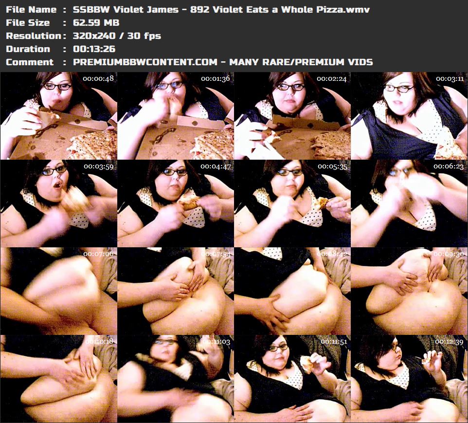 SSBBW Violet James - 892 Violet Eats a Whole Pizza thumbnails